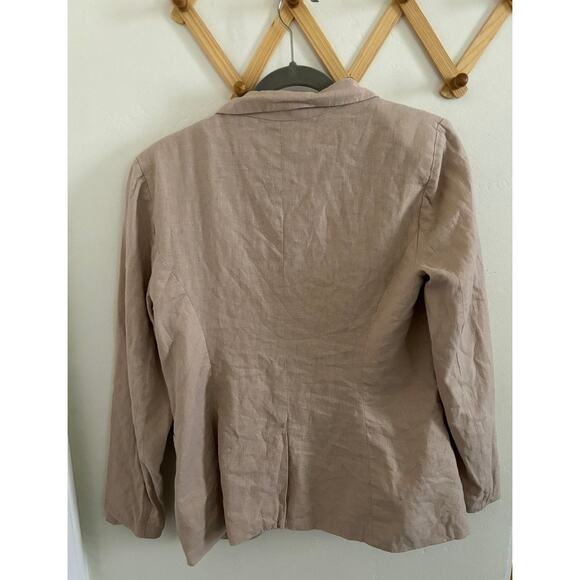 Anthropologie Blazer Women's Small Beige Dalia Linen Blend Open - Picture 6 of 7